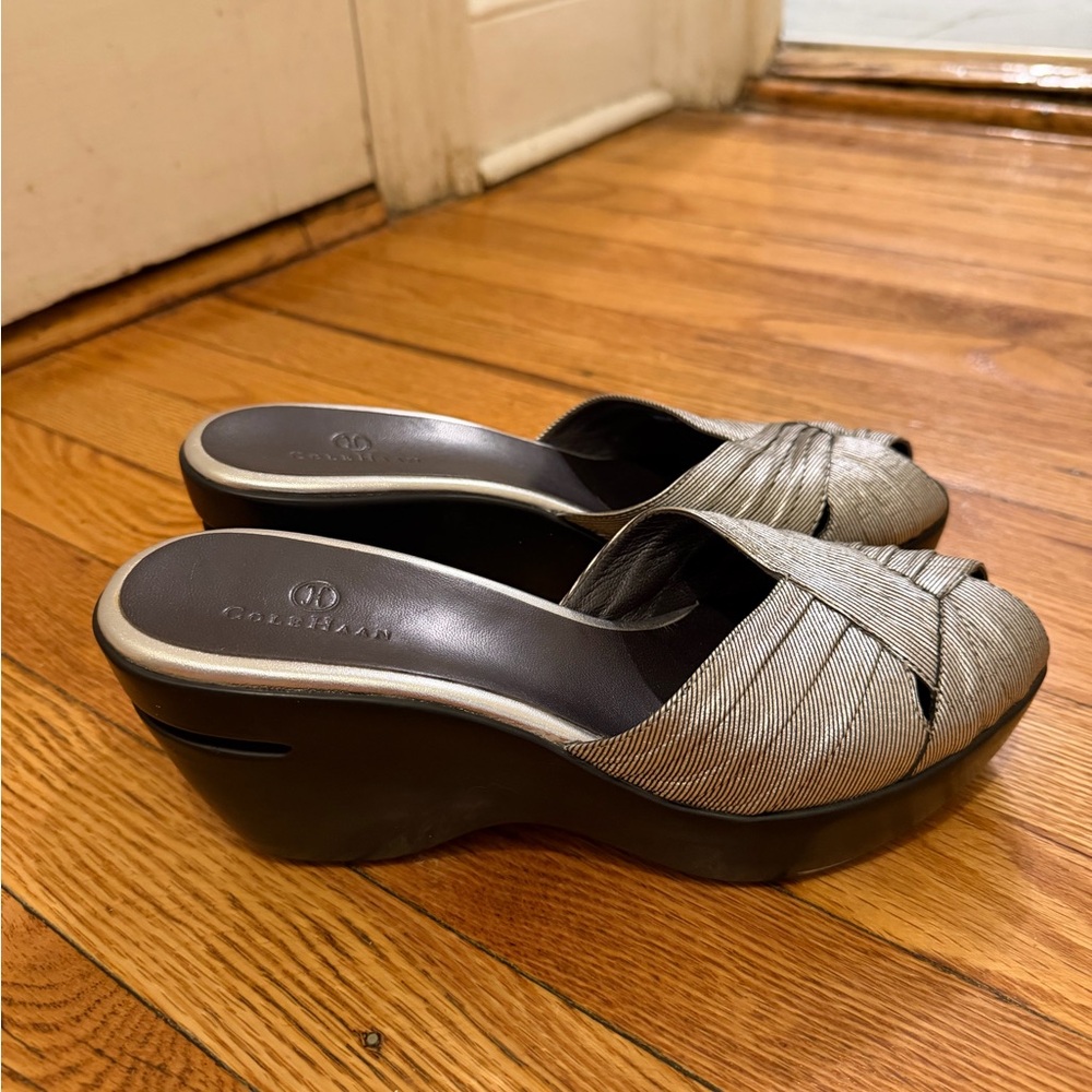Cole Haan Women's Metallic Gray Mules - Picture 3 of 6